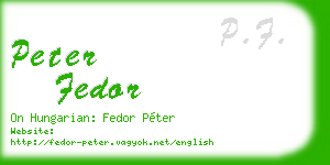 peter fedor business card