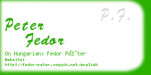 peter fedor business card